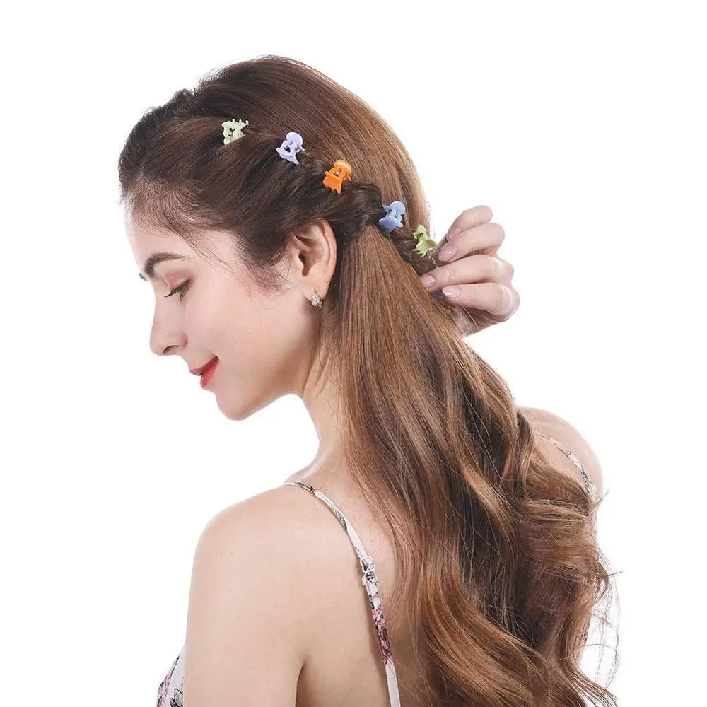 12PCS/set High Quality Plastic Hair Clips Claws Mini Clamps Fashion Girls Crab Hair Claw Gifts Hair Accessories Without Box