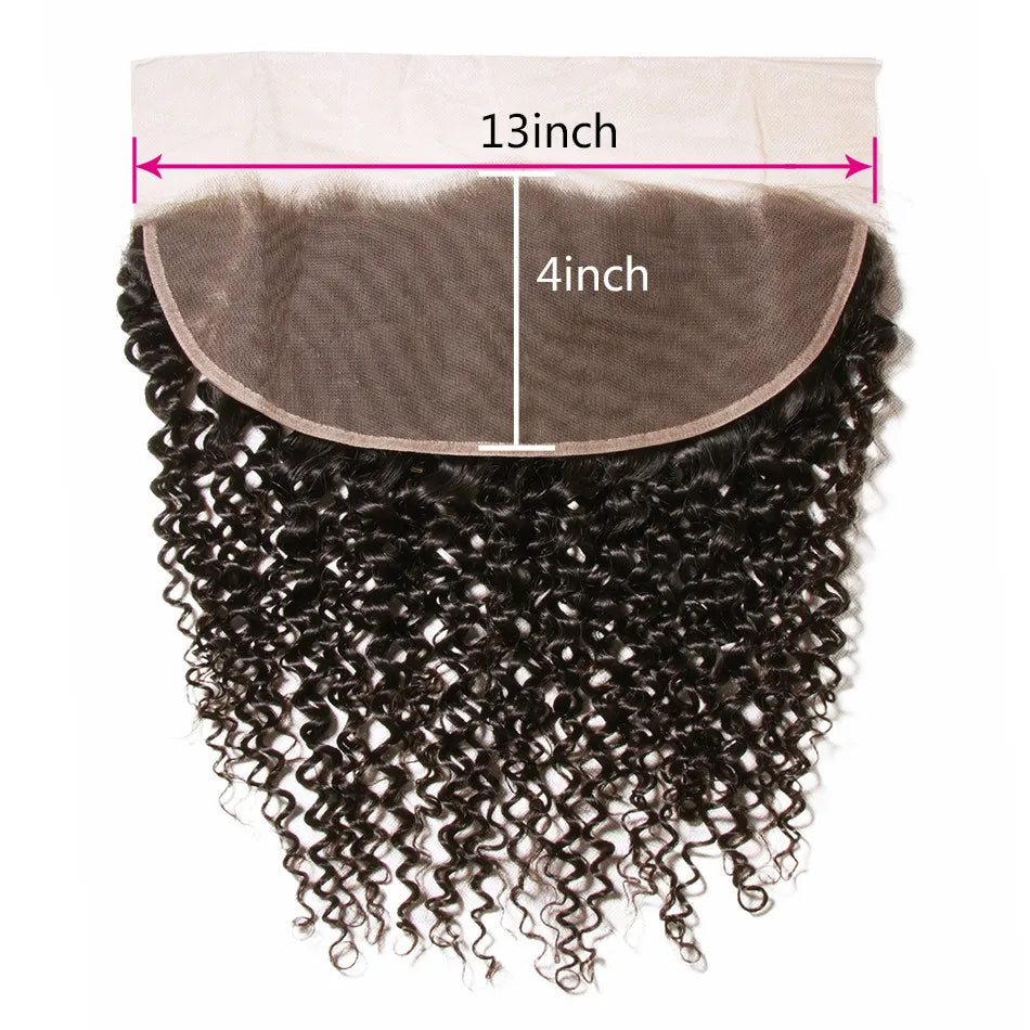 UNice Hair 13x4 Lace Frontal Closure With Bundles Pre Plucked Ear To Ear Remy Brazilian Curly Human Hair Bundles
