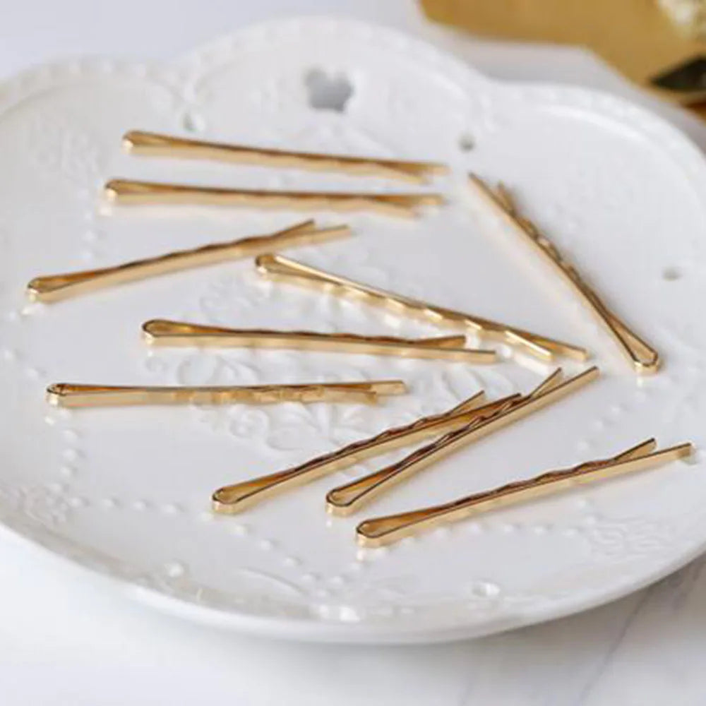 10pcs Hair Clips Hairpins Gold Metal Waved Curly Barrettes Bobby Pins For Women Girls Styling Accessories Hair Styling Tool