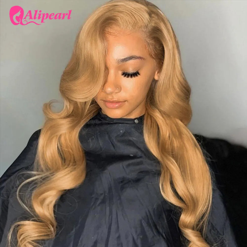 AliPearl Hair Body Wave Lace Front Human Hair Wigs Brazilian 27 Colored 5x5 Lace Closure Wig For Women Pre-Plucked 180% Density