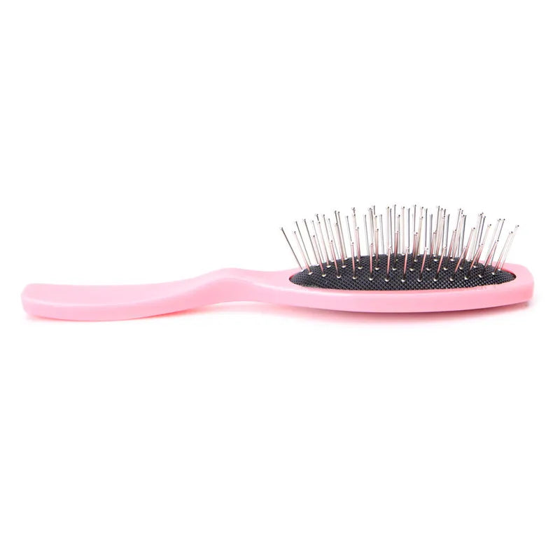 Anti Static Steel Tooth Comb Brush Hairdressing Salon Tools For Wig Hair Extensions Training Head Plastic Handle New