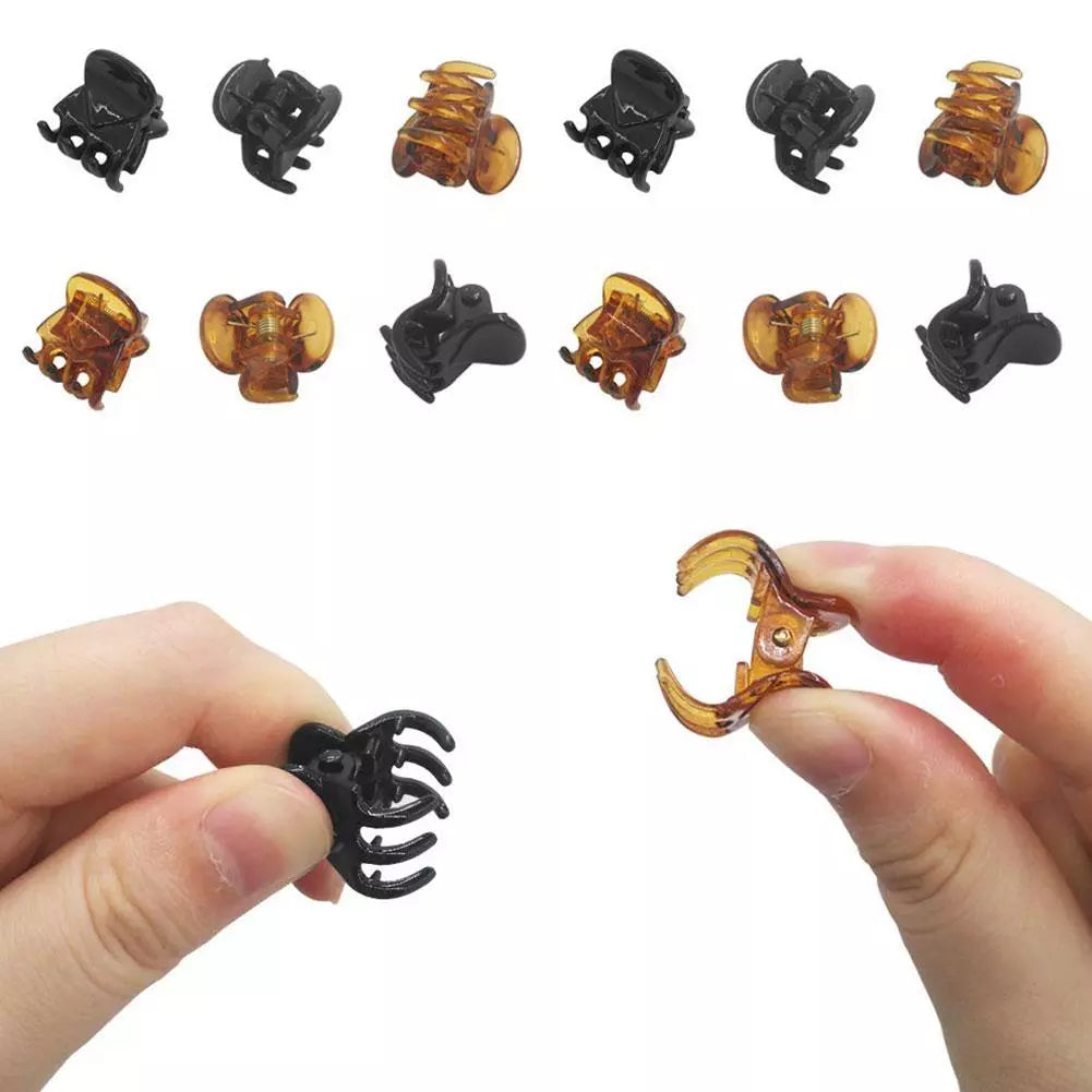 12PCS/set High Quality Plastic Hair Clips Claws Mini Clamps Fashion Girls Crab Hair Claw Gifts Hair Accessories Without Box
