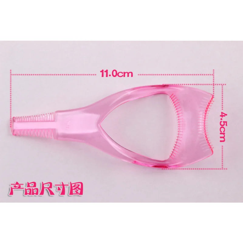 Portable Women/Girl Crystal 3 in1 Eyelash Card Make Up Eye Mascara Eyelash Comb Plastic Applicator Guide Card Mini Tools