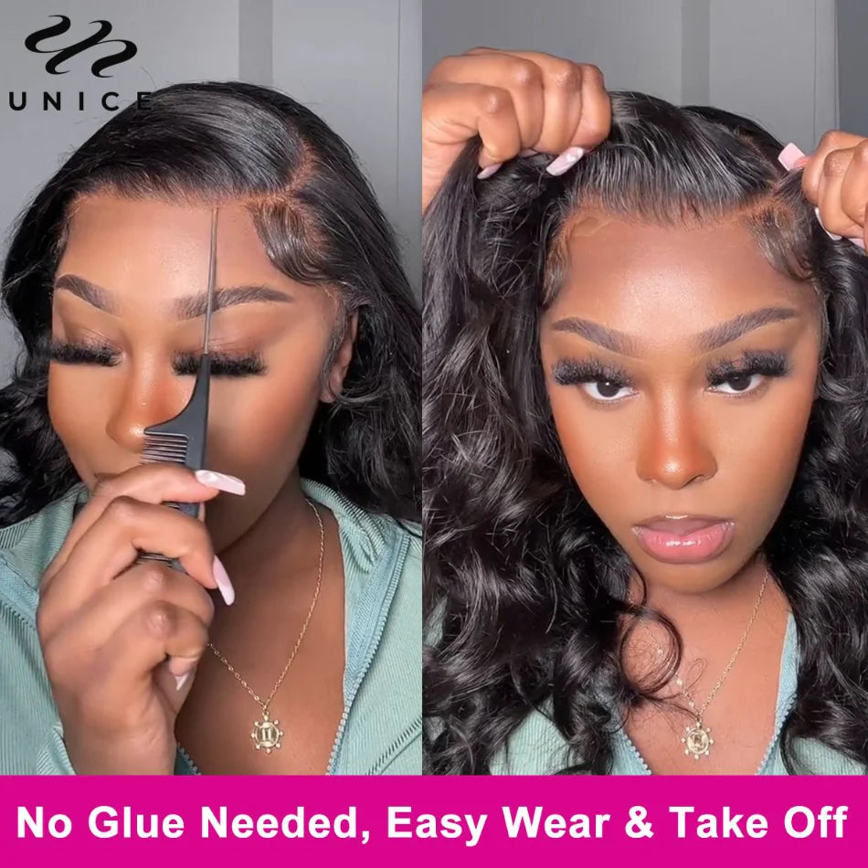 UNice Bye-Bye Knots Wig 7x5 Pre Cut Lace Wig Human Hair Body Wave Wig Pre Plucked Lace Front Wig Ready To Wear Go Glueless Wigs