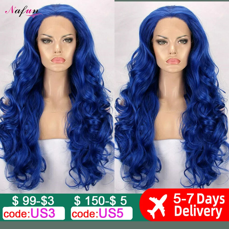 Sapphire Blue 13x4 Lace Frontal Wig Body Wave Human Hair Wigs Dark Blue Color Transparent Pre-Plucked Lace Frontal Wigs For Wome