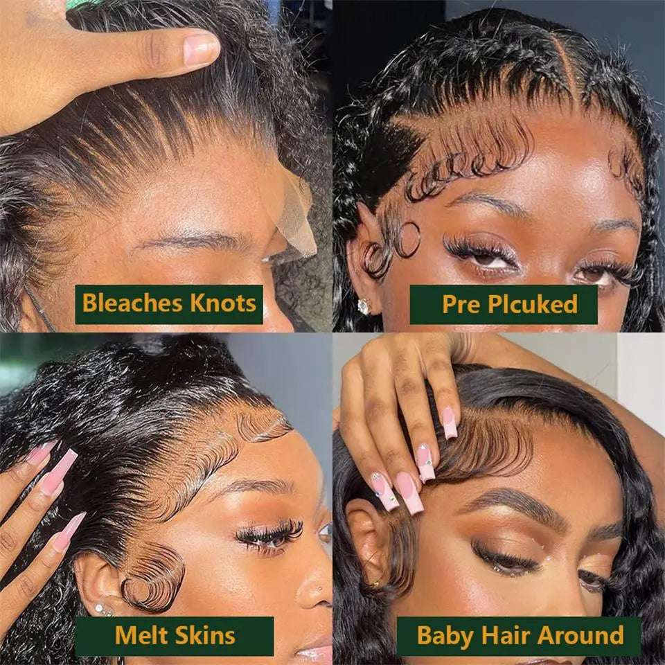 Deep Wave HD Transparent Lace Front Human Hair Wigs Peruvian 13x4 Lace Wig PrePlucked HD 5x5 Closure Wig AliPearl 180% Density