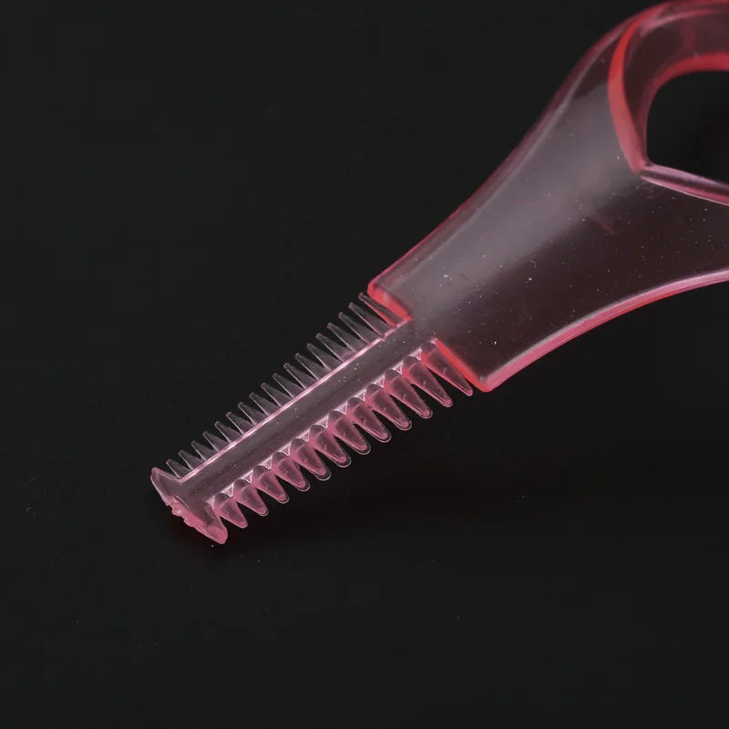 Portable Women/Girl Crystal 3 in1 Eyelash Card Make Up Eye Mascara Eyelash Comb Plastic Applicator Guide Card Mini Tools