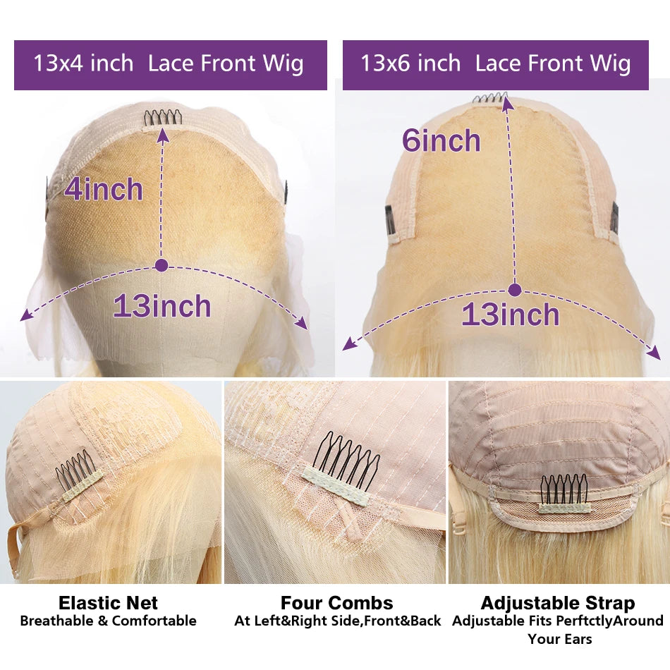 613 Deep Wave Wigs 13×4 HD Lace Frontal Wigs Human Hair Honey Blonde Remy Curly Water Wave Lace Wigs PrePlucked With Baby Hair