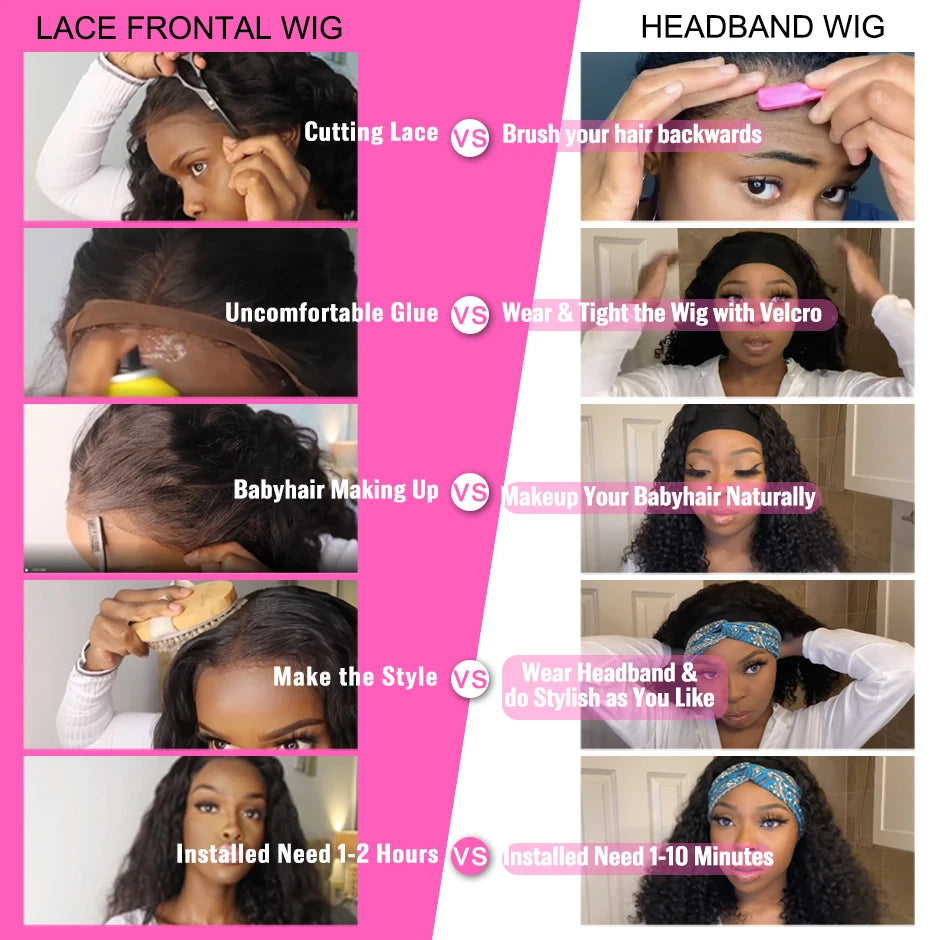 ISEEHAIR Headband Wig Natural Color Body Wave Human Hair Wigs Scarf Wig Peruvian Hair Body Wave Wig Glueless Wig for Women