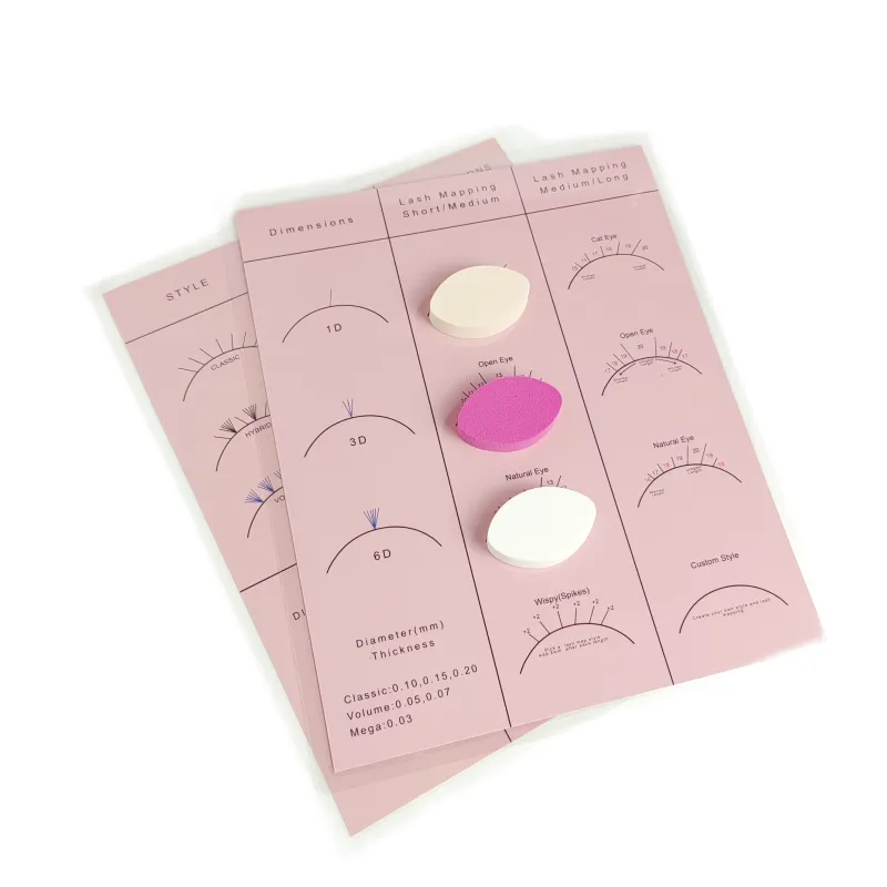 1PCS Practice Chart Beginner Lash Map Plus 20 Pcs Eye Shape Sponge For Eyelash Extension Reusable Private Label Available