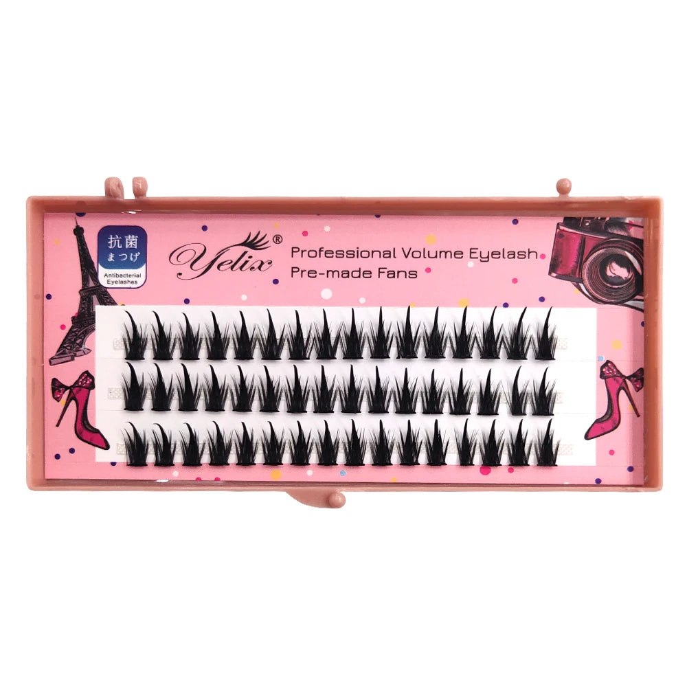 Yelix Anime Lashes Y2K Natural Eyelashes False Manga Spiky Fake Eyelashes Wispy Cat Eye Lashes Cluster Lashes Makeup Cosplay