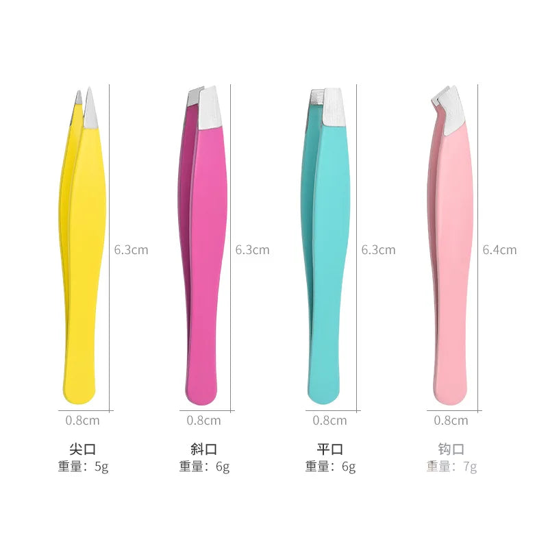 1/4pcs Eyebrow Tweezer Stainless Steel Hair Removal Clip for Eyelash Extension Tweezer Colorful Professional Makeup Beauty Tools