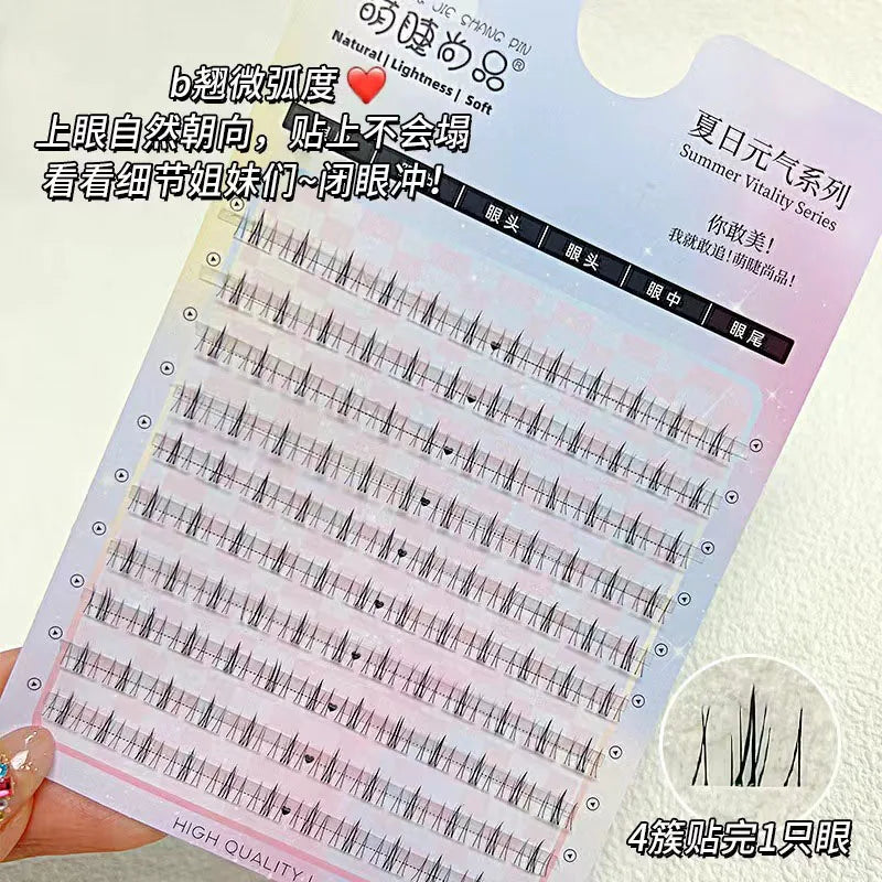 Segmented Lower Lashes Comic Eye Lashes Natural Bottom Lashes Soft Manga Eyelashes Bunches Eyelash Clusters Korean Makeup