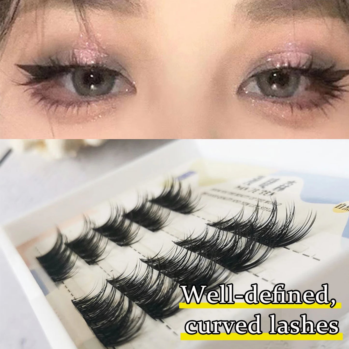 5 Row Manga Lashes False Eyelashes Bundle Eyelashes Clusters Fox Eye Natural Makeup Supplies