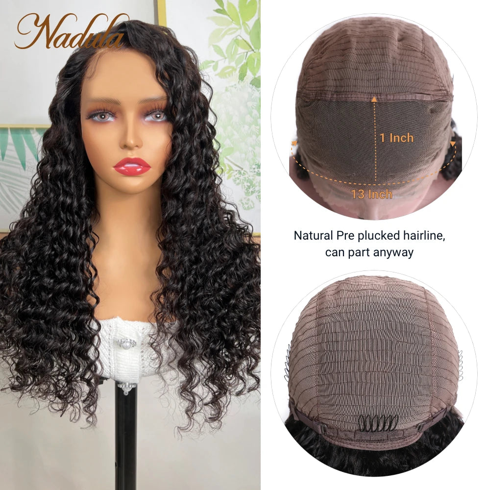 Nadula Hair Loose Deep Wave Lace Wig 13x4 Lace Front Human Hair Wigs Brazilian Deep Wave Hair Wig Pre Plucked With Hairline