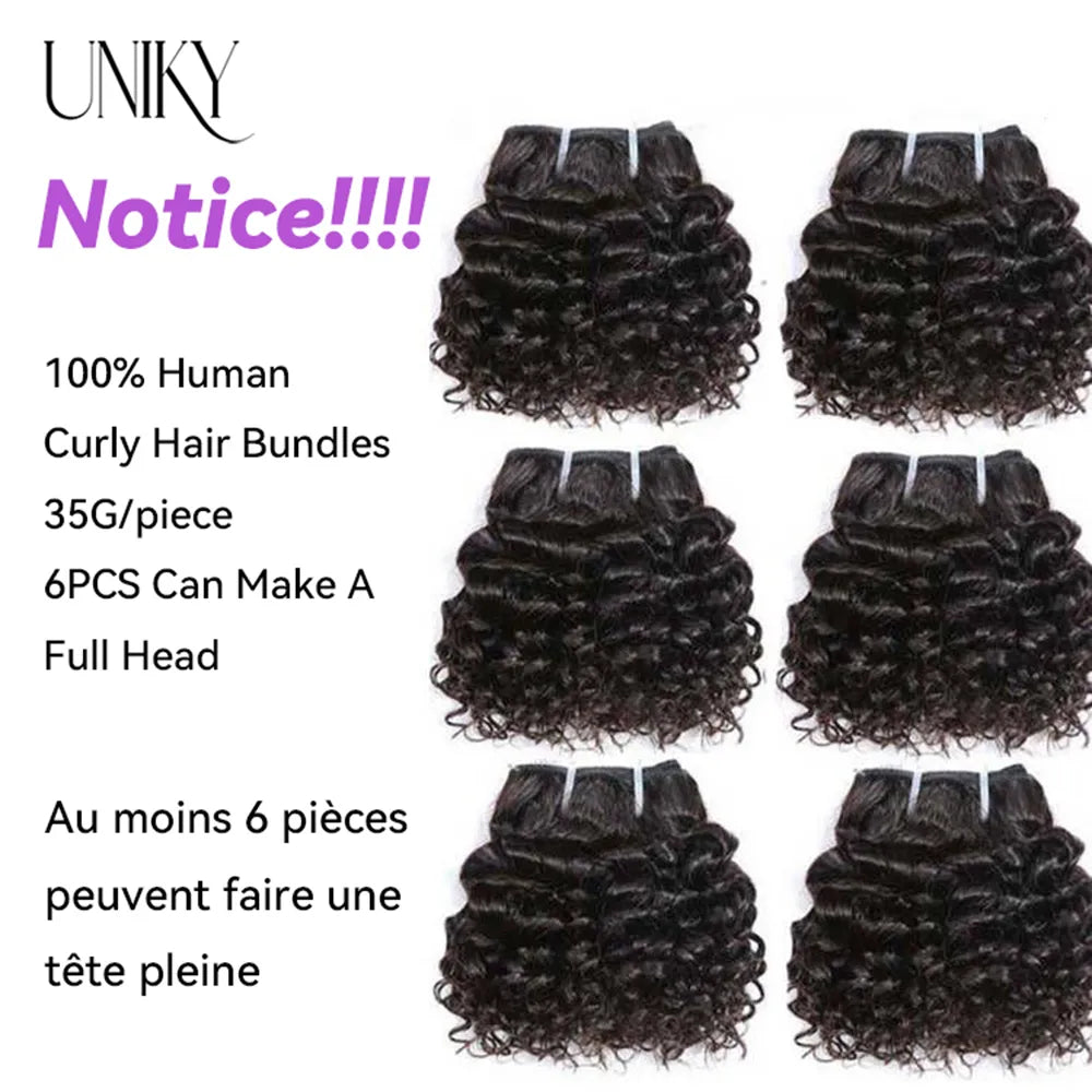 Short Kinky Curly Brazilian Hair Weave Bundles 100% Remy Human Hair Extensions Dark Brown Raw Jerry Curly Hair Bundle Deals