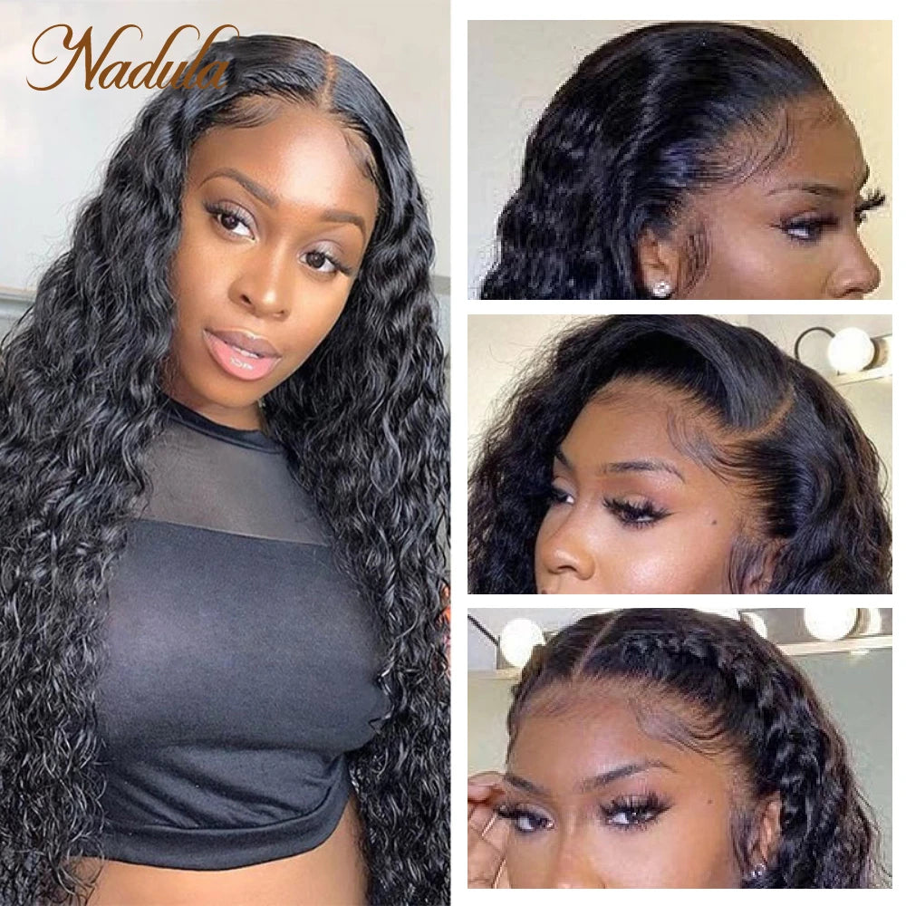 Nadula Hair Loose Deep Wave Lace Wig 13x4 Lace Front Human Hair Wigs Brazilian Deep Wave Hair Wig Pre Plucked With Hairline