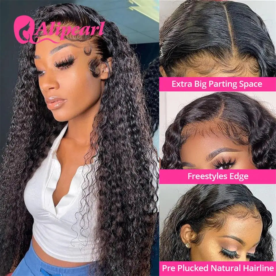 AliPearl Deep Wave Lace Front Human Hair Wigs Brazilian 13x4/13x6 Human Hair Wigs PrePlucked with Baby Hair for Women 180Density