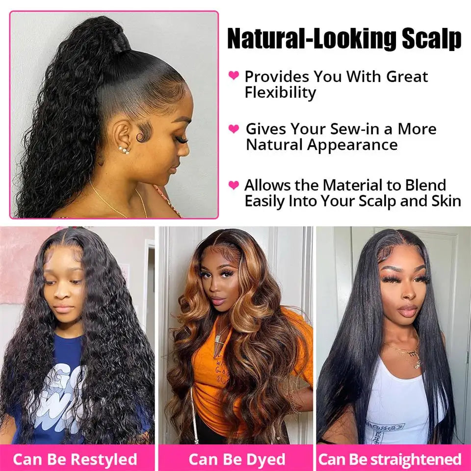AliPearl Straight Lace Closure Human Hair Wigs Brazilian 6x6 HD Transparent Lace Wig For Women Pre Plucked AliPearl Hair Wig
