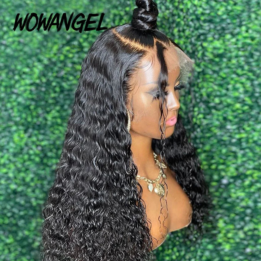 34inch 13x6 HD Lace Front Wigs Water Wave Wig HD Lace Front Human Hair Wigs Curly Wigs Melt Skins Pre Plucked Glueless For Woman