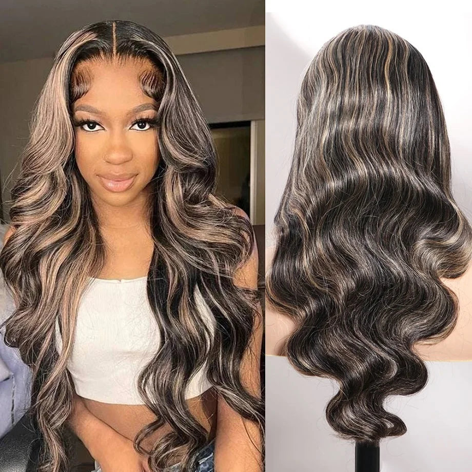 Bleached Konts Blonde Highlight Wig Human Hair Hd Transparent Lace 13x4 13x6 Body Wave Lace Frontal Brazilian Wigs On Sale