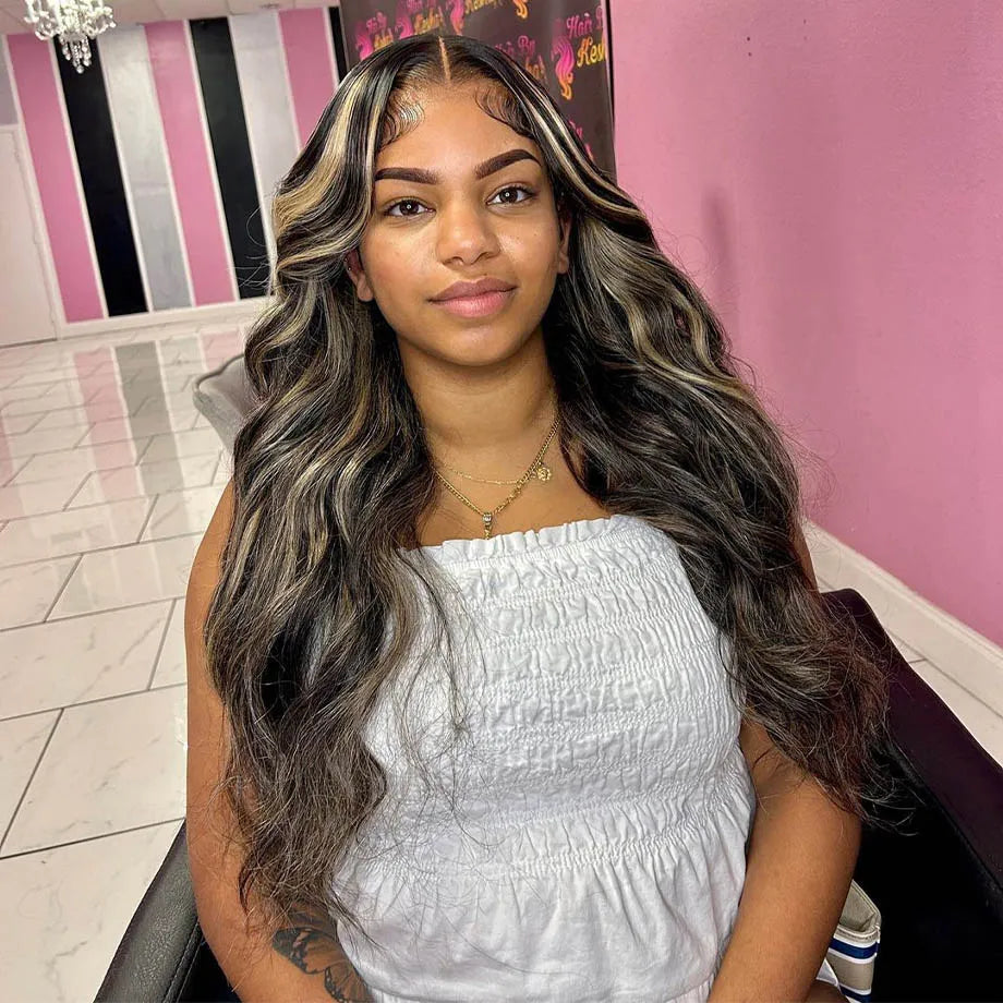 Bleached Konts Blonde Highlight Wig Human Hair Hd Transparent Lace 13x4 13x6 Body Wave Lace Frontal Brazilian Wigs On Sale