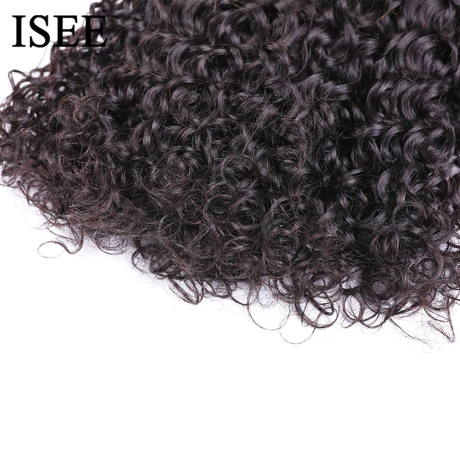 ISEE HAIR Mongolian Water Wave Human Hair Extensions 100% 1/3/4 Bundles Deal Free Shipping Remy Natural Hair Bundles Extensions