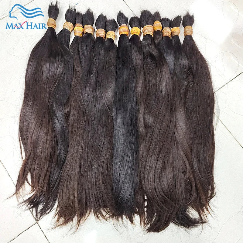 Cabelo humano No Weft Unprocessed High Quality Natural Brown Virgin Raw Bulk Hair Human Hair Extensions Hair Bulk  Braiding