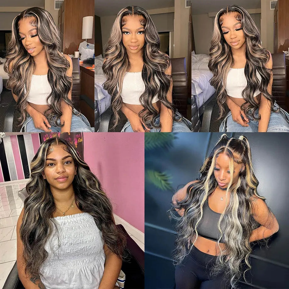 Bleached Konts Blonde Highlight Wig Human Hair Hd Transparent Lace 13x4 13x6 Body Wave Lace Frontal Brazilian Wigs On Sale