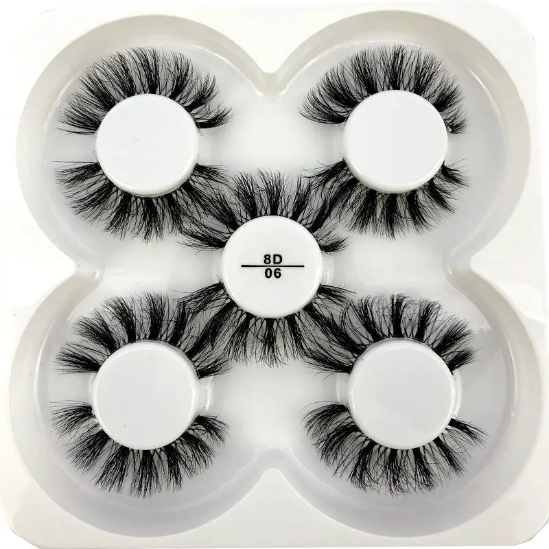 New 5 pairs Mink Eyelashes Clear Band Eye Lashes Crisscross Transparent Band False Eyelashes Handmade Dramatic Lashes Upper Lash