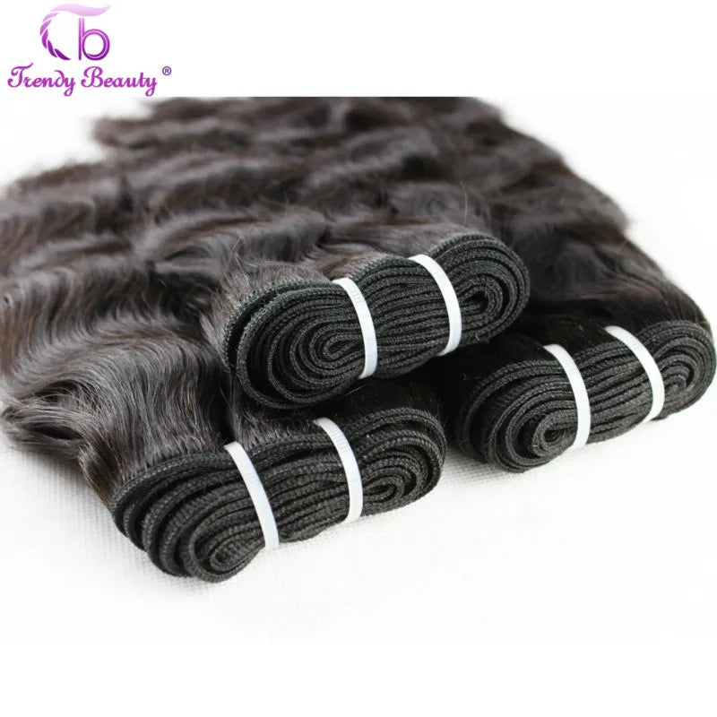 Indian Natural Wave Hair 1/3/4 Bundles Hair Extensions Human Hair Double Wefts Can Be Dyed 30 Inches Indian Natural Wave Hair