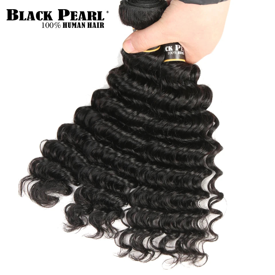 Brazilian Hair Deep Curly Hair Extension Deep Curly Human Hair Bundles Natural Color Deep Wave Hair Bundles Thick Hair Weaves