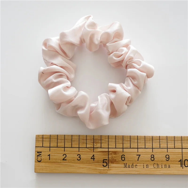 5Pcs/6pcs Silk Hair Rope Ring Set Colorful Rubber Band Elastic Hair Circle Solid Black White Ponytail Hairband Hair Accessories