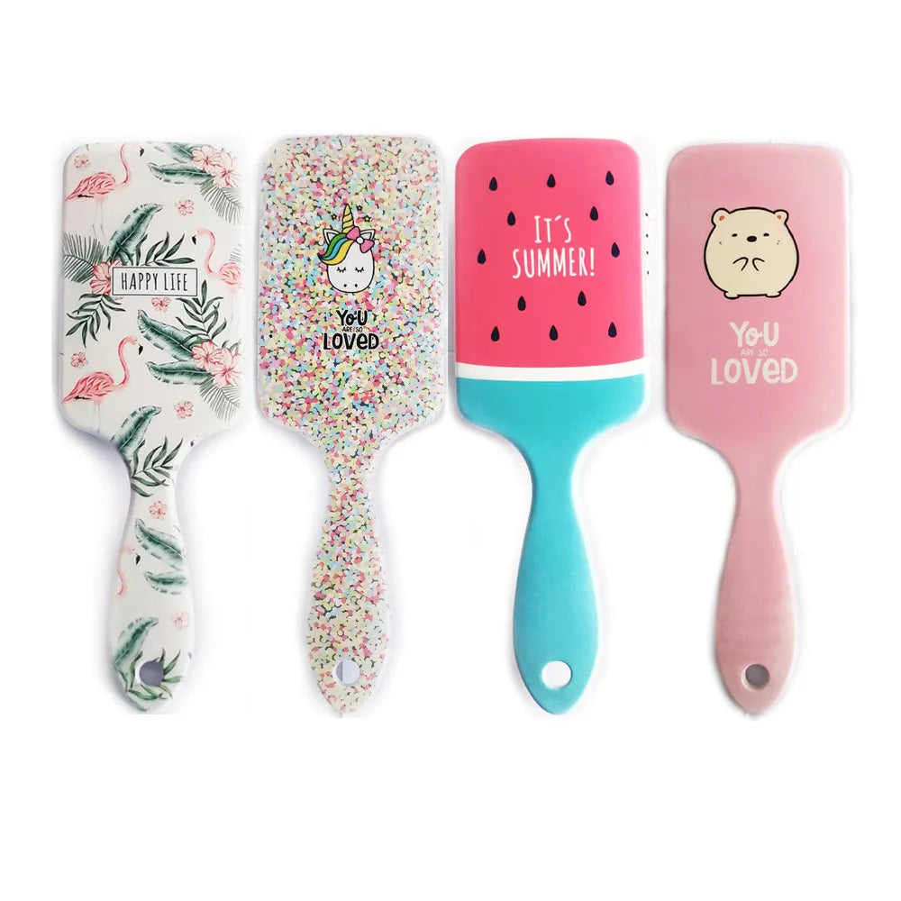 Scalp Massage Comb Anti Static Paddle Brush Hair Styling Tool Cute Women Detangle Hairbrush Curly Hair Wig Detangling Hair Brush