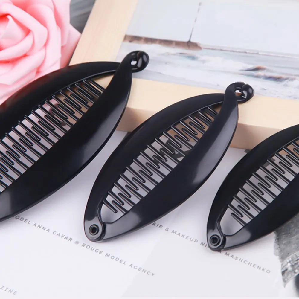 Multi-Sizes Fish Shape Hair Claws Clips Ponytail Holder for Women Girls Banana Clips Crabs Black Brown Hair Styling Accessories