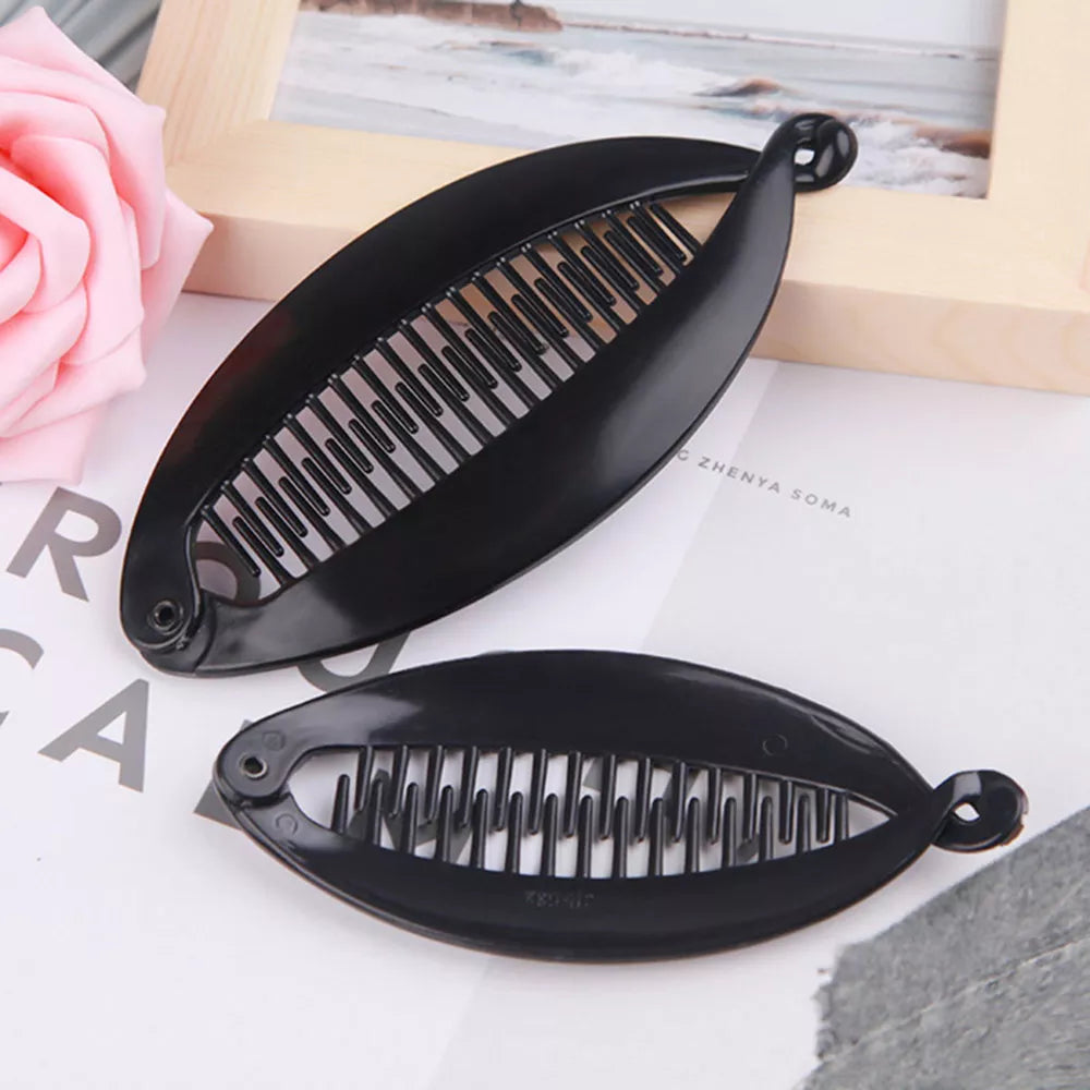 Multi-Sizes Fish Shape Hair Claws Clips Ponytail Holder for Women Girls Banana Clips Crabs Black Brown Hair Styling Accessories