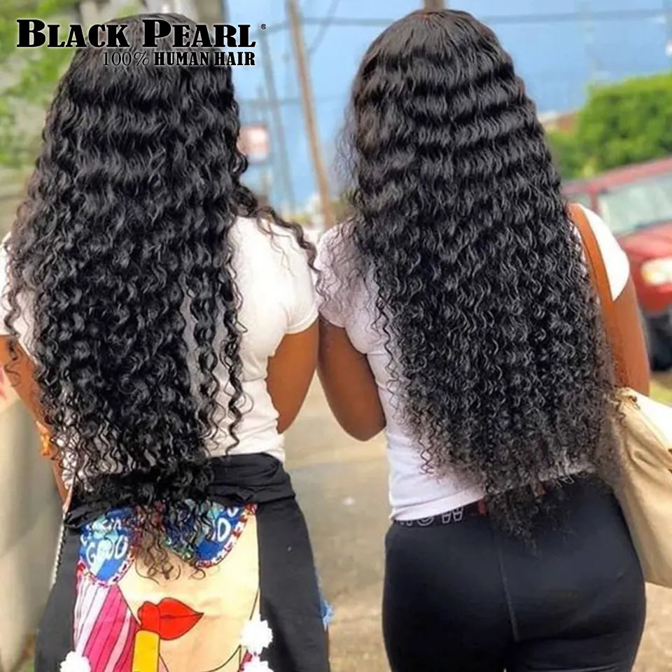 Brazilian Hair Deep Curly Hair Extension Deep Curly Human Hair Bundles Natural Color Deep Wave Hair Bundles Thick Hair Weaves