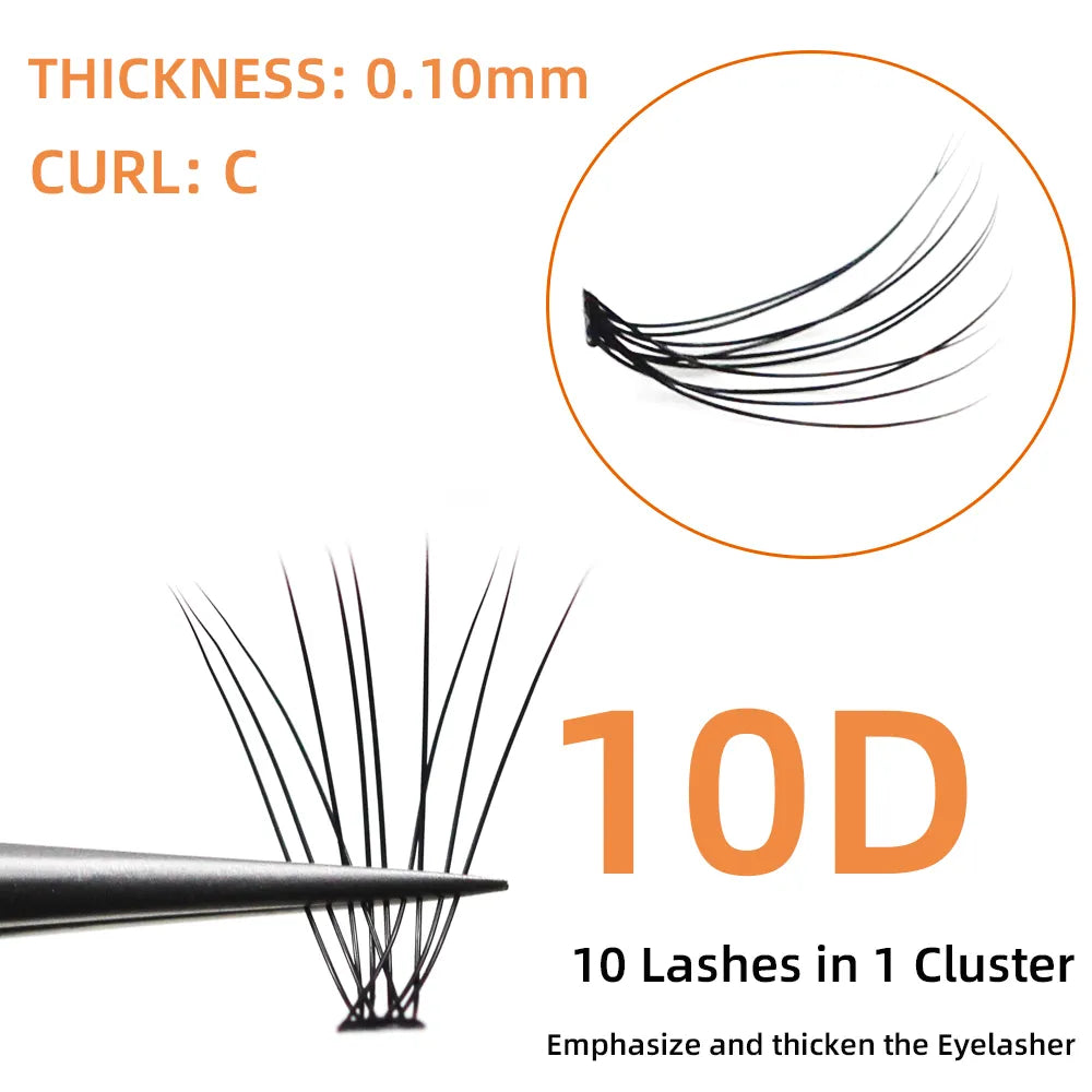 Grafting World 10D Natural Eyelash Extensions Mink Black Fake False Eyelashes Curl Natural Eye Grafting Individual Lashes