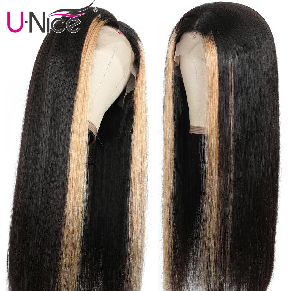 Unice Hair Highlight Lace Wig Human Hair Wigs Brazilian straight Hair Wigs Human Hair Natural Wigs Free Shipping