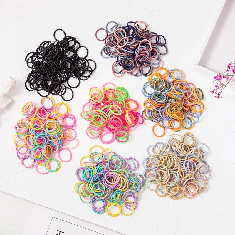 50/100pcs Baby Boys Girls 2cm Mini Hairbands Girls Elastic Finger Rubber Bands Ponytail Holder Hair Ties Kids Hair Accessories