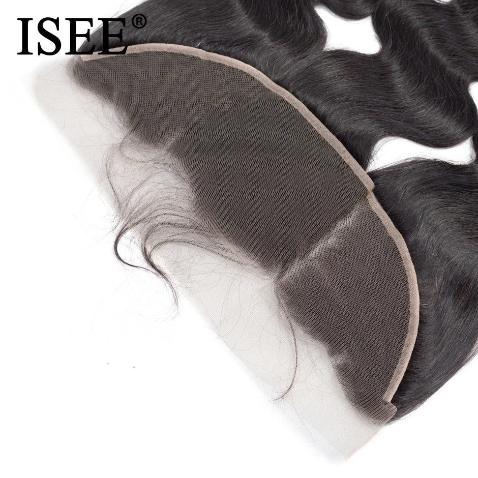 ISEE HAIR Malaysian Body Wave Lace Frontal Closure 13*4 Lace Frontal Remy Human Hair Weaves Ear To Ear Free Part With Baby Hair