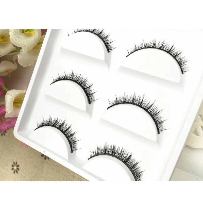 YOKPN New Fashion Natural Cross Lashes 100% Handmade Short Eyelashes Sexy Elegant Nude Makeup Simulation Fake Eye Lashes 5 Pairs