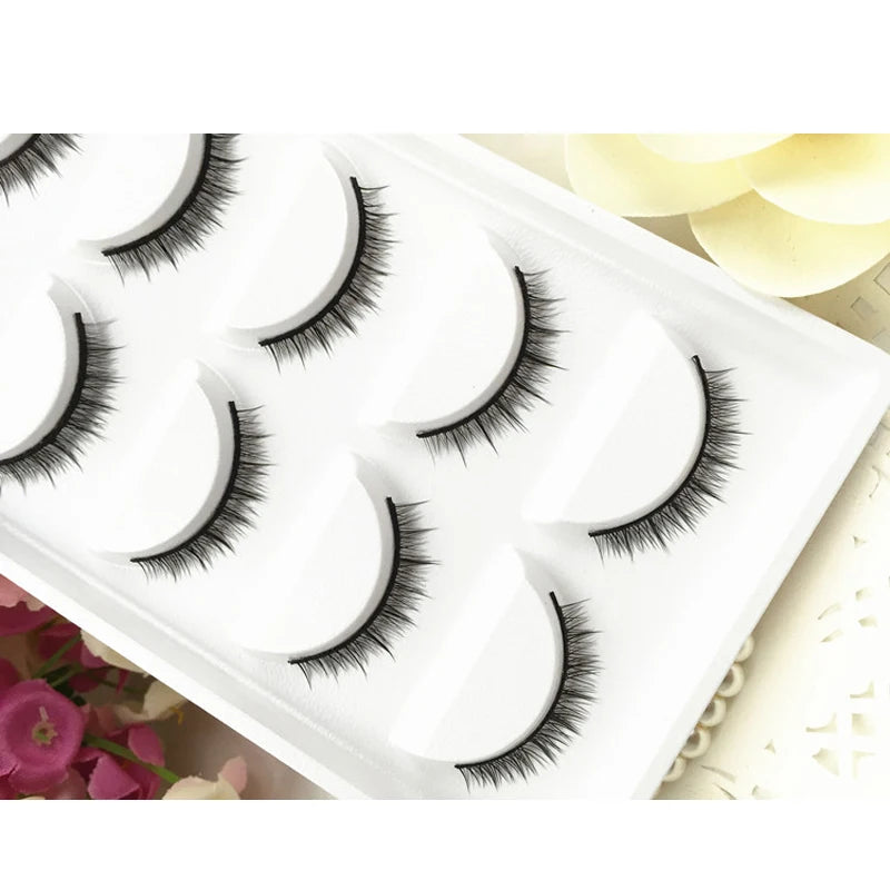 YOKPN New Fashion Natural Cross Lashes 100% Handmade Short Eyelashes Sexy Elegant Nude Makeup Simulation Fake Eye Lashes 5 Pairs