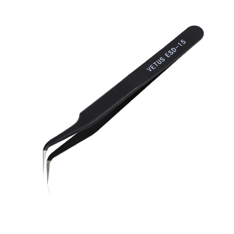 2pcs Anti-Acid Steel Curved Straight Eyebrow Tweezers Makeup Eyelash False Eyelashes Extension Eye Lash Styling Tools