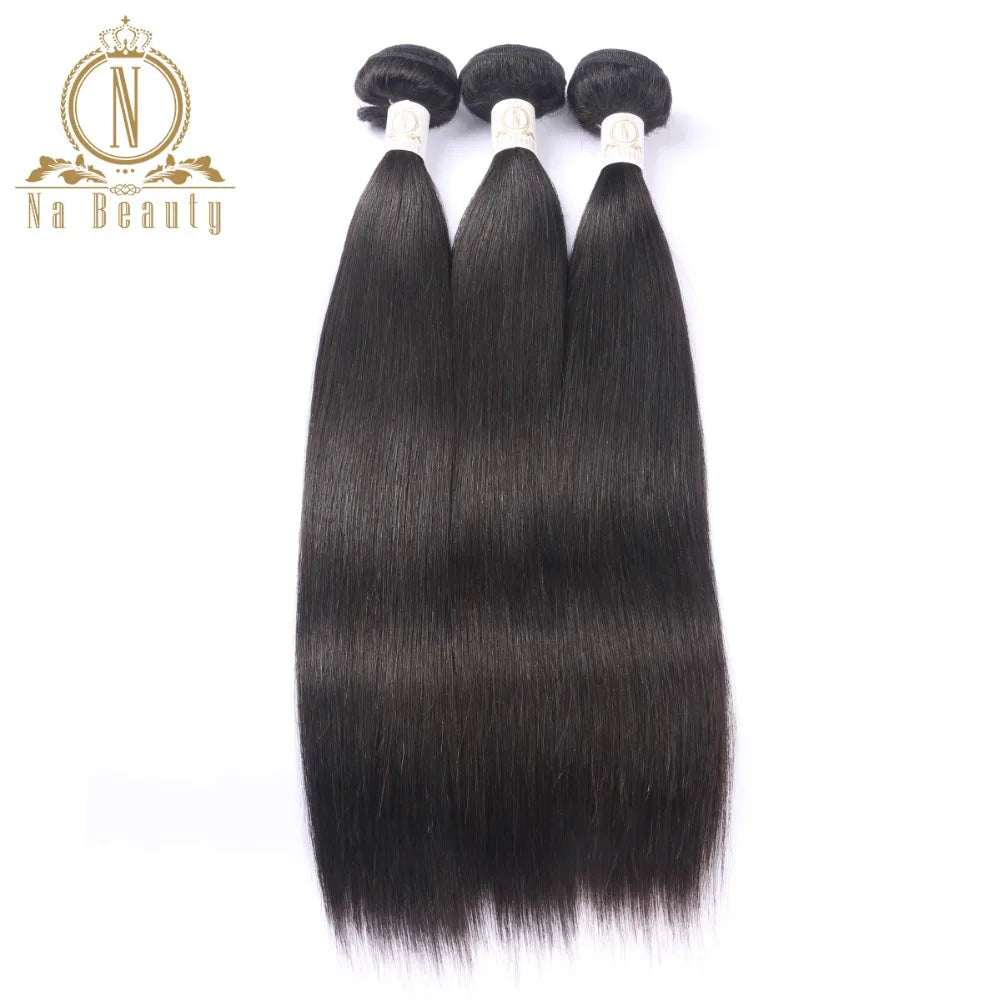 Brazilian Hair Bundles Straight Hair Weaves Human Remy Hair Weaving Double Weft Na Beauty Weaves  Shipping Free