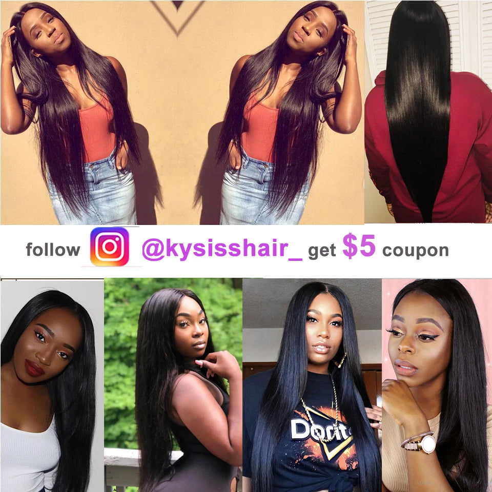 UNice Hair 12A Kysiss Series 3 Bundles With Frontal Indian Straight Bundles Lace Front Human Virgin Hair Bundles With Closure