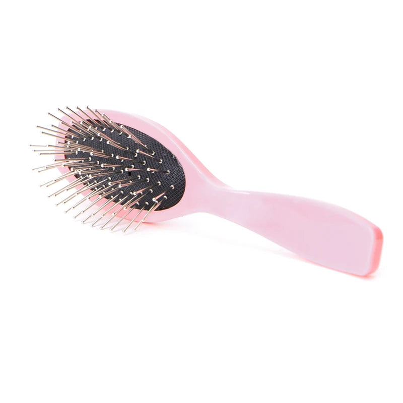 Anti Static Steel Tooth Comb Brush  Hairdressing Salon Tools For Wig Hair Extensions Training Head Plastic Handle New