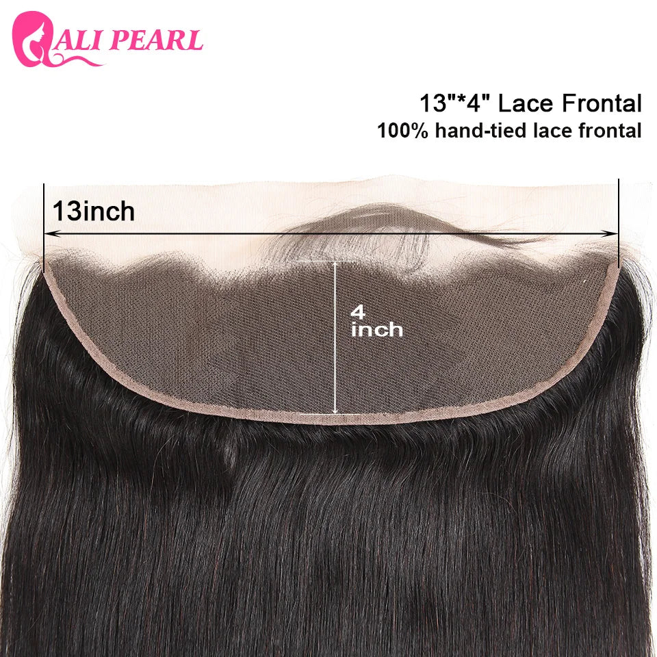 AliPearl 30 Inch Transparent Lace Frontal Brazilian Straight 13x4 Lace Frontal Human Hair Pre-plucked With Baby Hair For Women