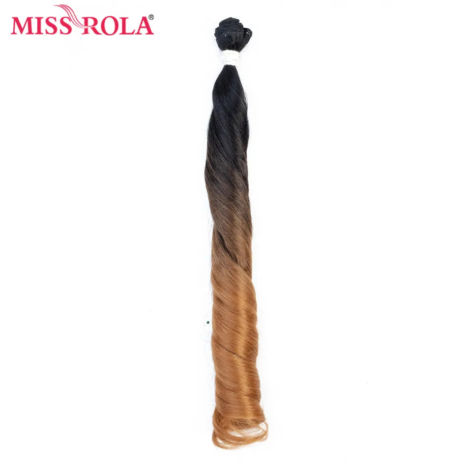 Miss Rola Synthetic Ombre Wavy Hair Bundles Hair Extensions Loose Wave Bundles T1B/27 18-22'' 6pcs/Pack Hair Weaves Free Closure