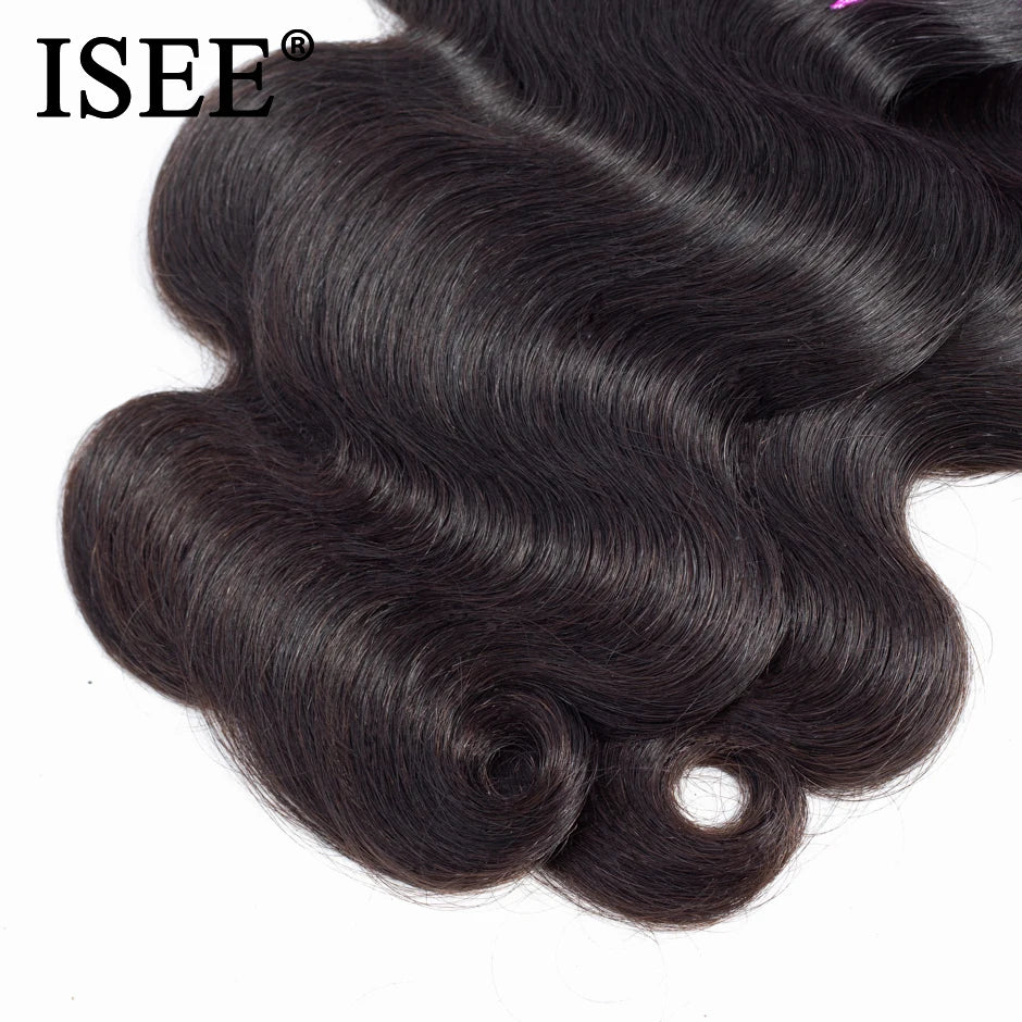 Peruvian Body Wave Human Hair Bundles Deal 10-26 Inch 100% Remy Hair Extension Nature Color ISEE Body Wave Human Hair Weaves